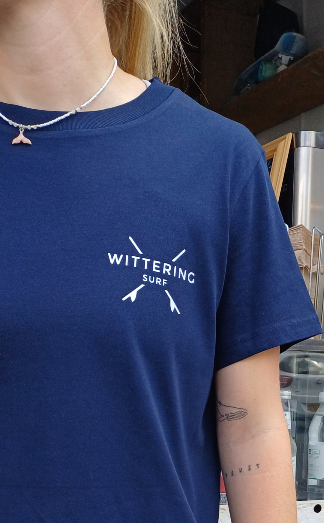 LADIES EVERYDAY CREST T-SHIRT - FRENCH NAVY - Wittering Surf Shop