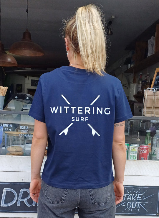 LADIES EVERYDAY CREST T-SHIRT - FRENCH NAVY - Wittering Surf Shop