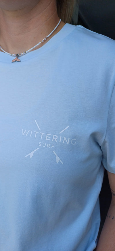 LADIES EVERYDAY CREST T-SHIRT - ICE BLUE
