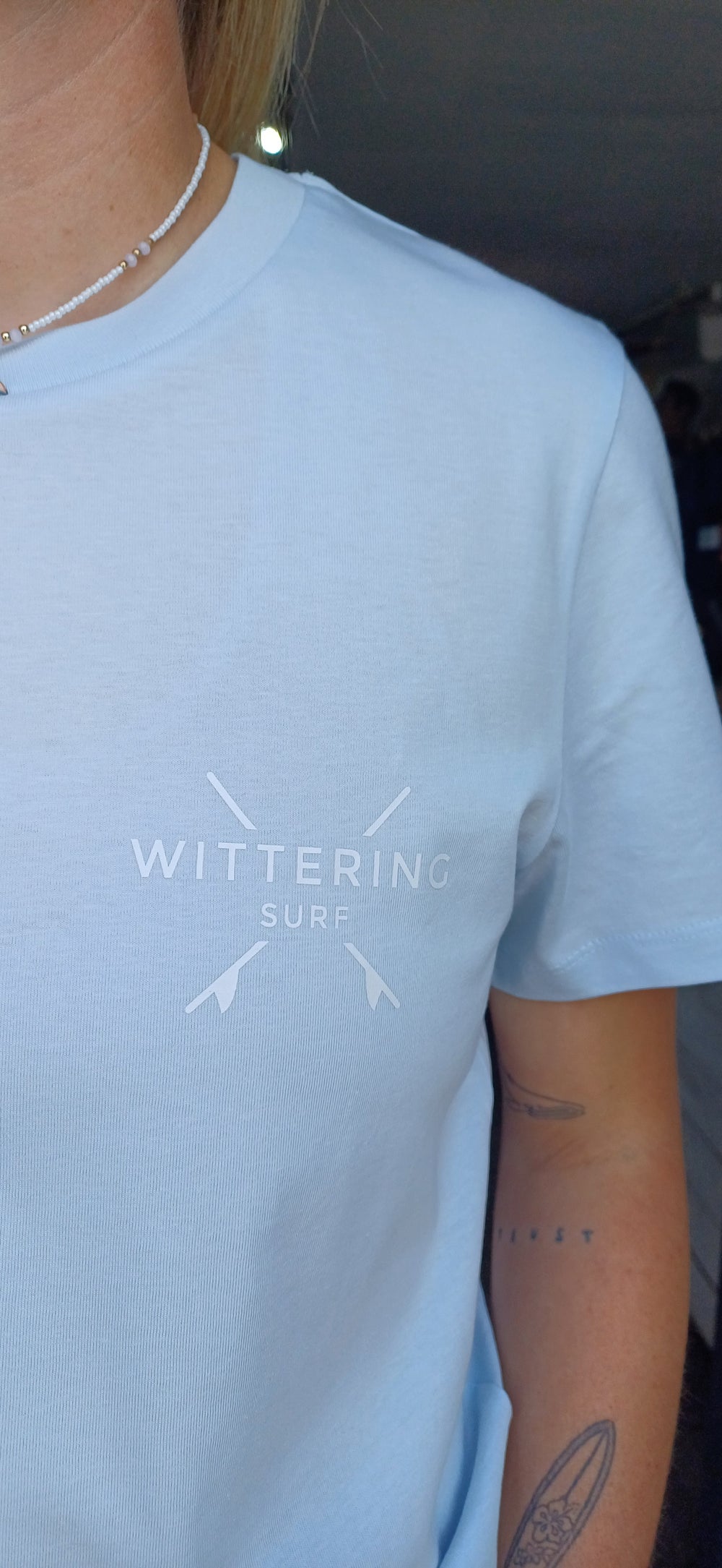 LADIES EVERYDAY CREST T-SHIRT - ICE BLUE - Wittering Surf Shop