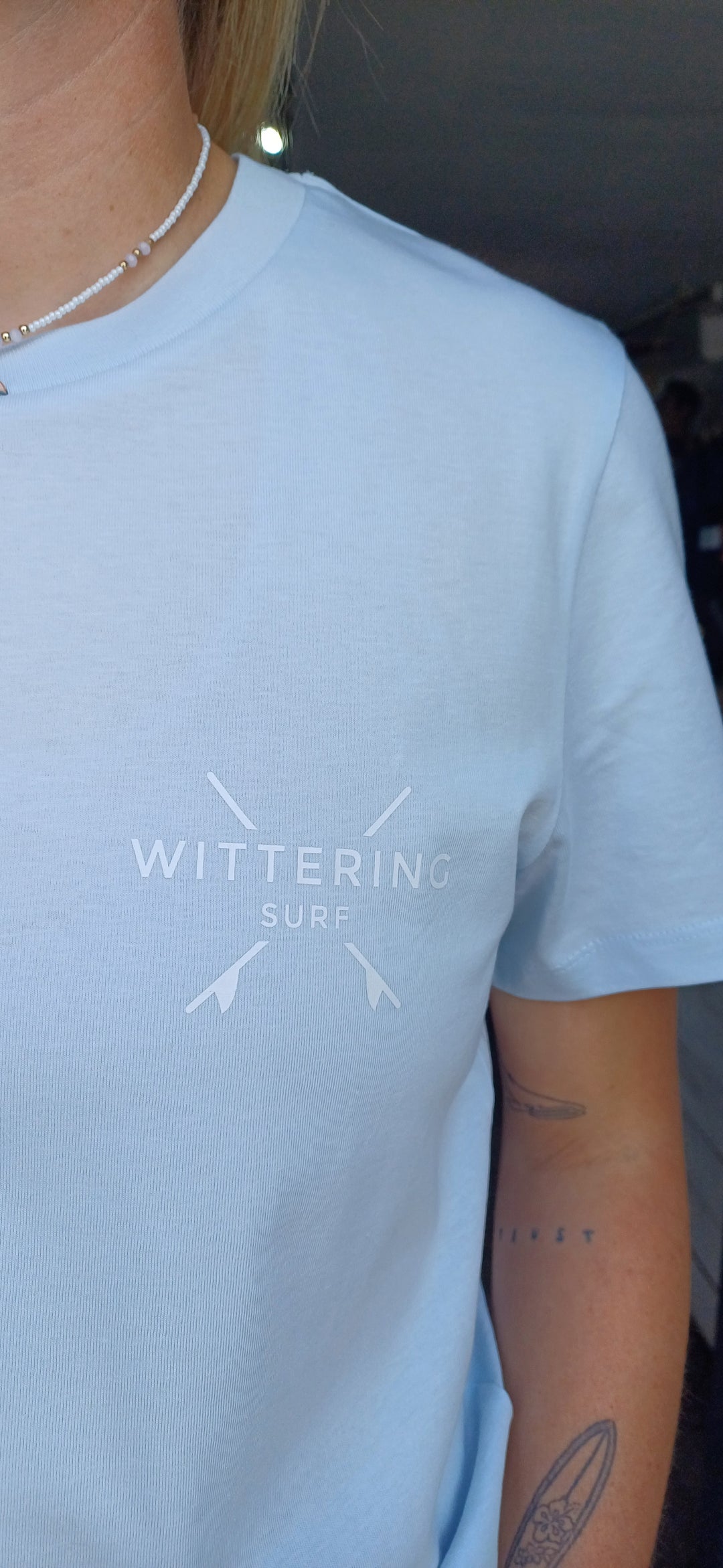 LADIES EVERYDAY CREST T-SHIRT - ICE BLUE - Wittering Surf Shop