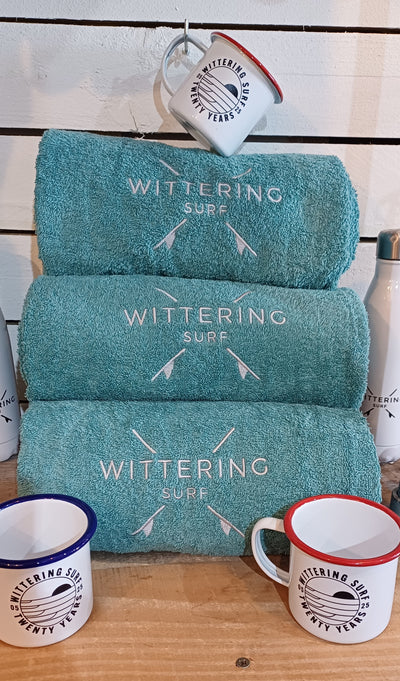 WITTERING SURF EMBROIDERED LARGE TOWEL - 2 COLOURS