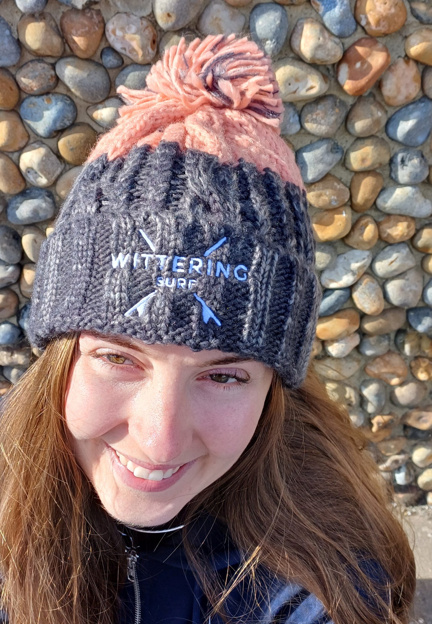 EMBROIDERED CABLE KNIT BEANIE - 3 COLOURS AVALIABLE