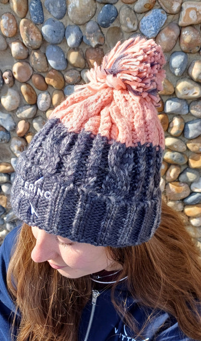 EMBROIDERED CABLE KNIT BEANIE - 3 COLOURS AVALIABLE