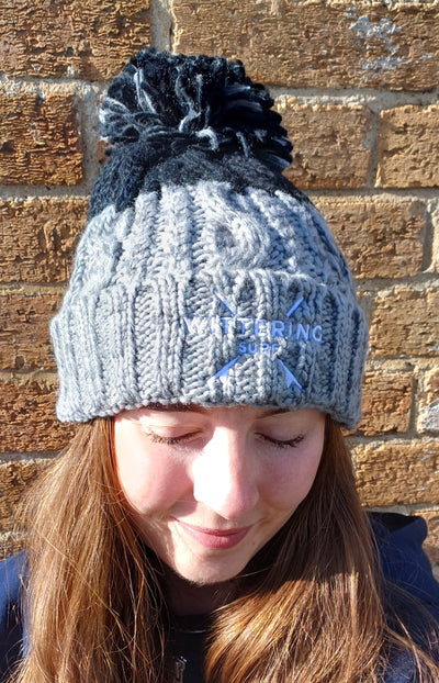 EMBROIDERED CABLE KNIT BEANIE - 3 COLOURS AVALIABLE