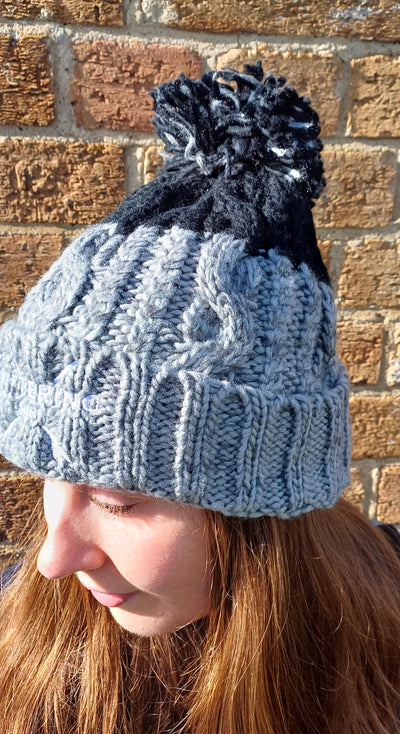 EMBROIDERED CABLE KNIT BEANIE - 3 COLOURS AVALIABLE
