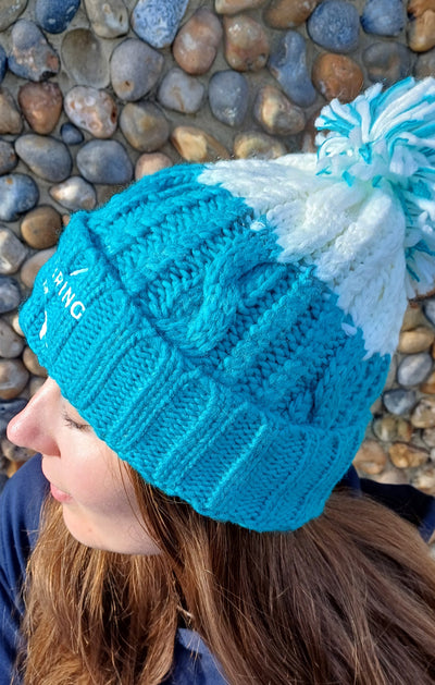 EMBROIDERED CABLE KNIT BEANIE - 3 COLOURS AVALIABLE