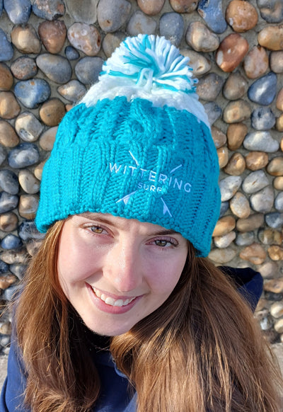 EMBROIDERED CABLE KNIT BEANIE - 3 COLOURS AVALIABLE