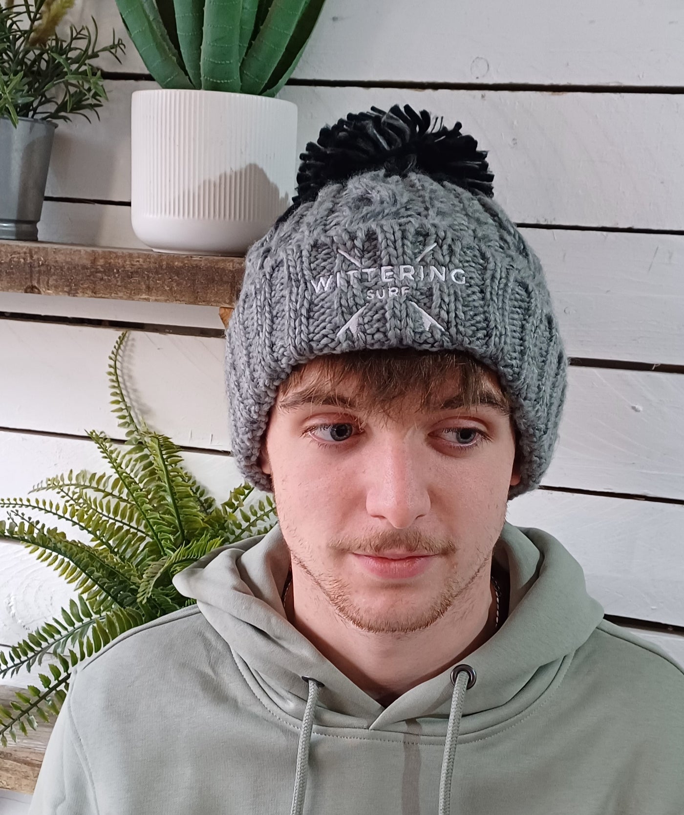 EMBROIDERED CABLE KNIT BEANIE - 3 COLOURS AVALIABLE