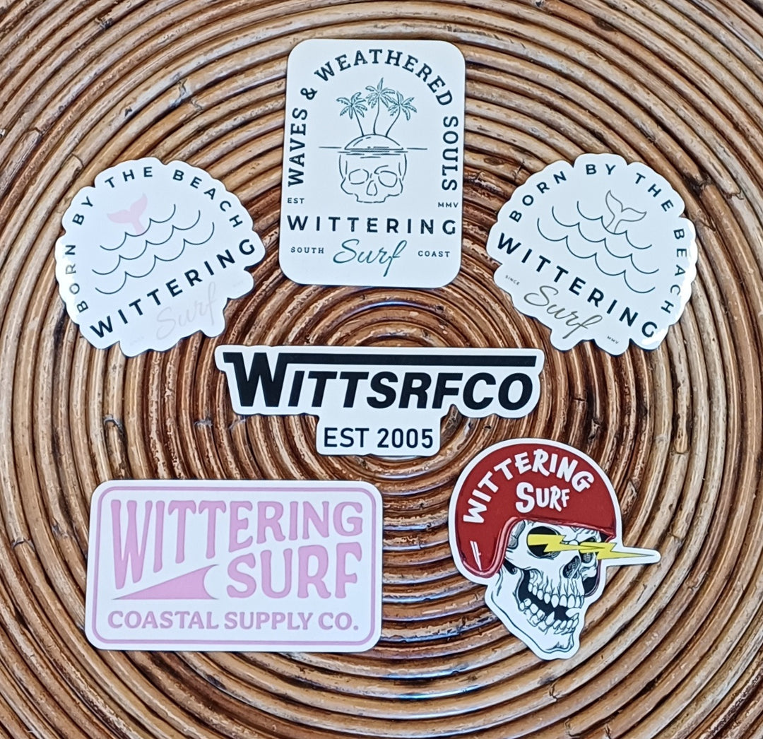 WITTERING SURF 2026 STICKERS - 6 DESIGNS - Wittering Surf Shop