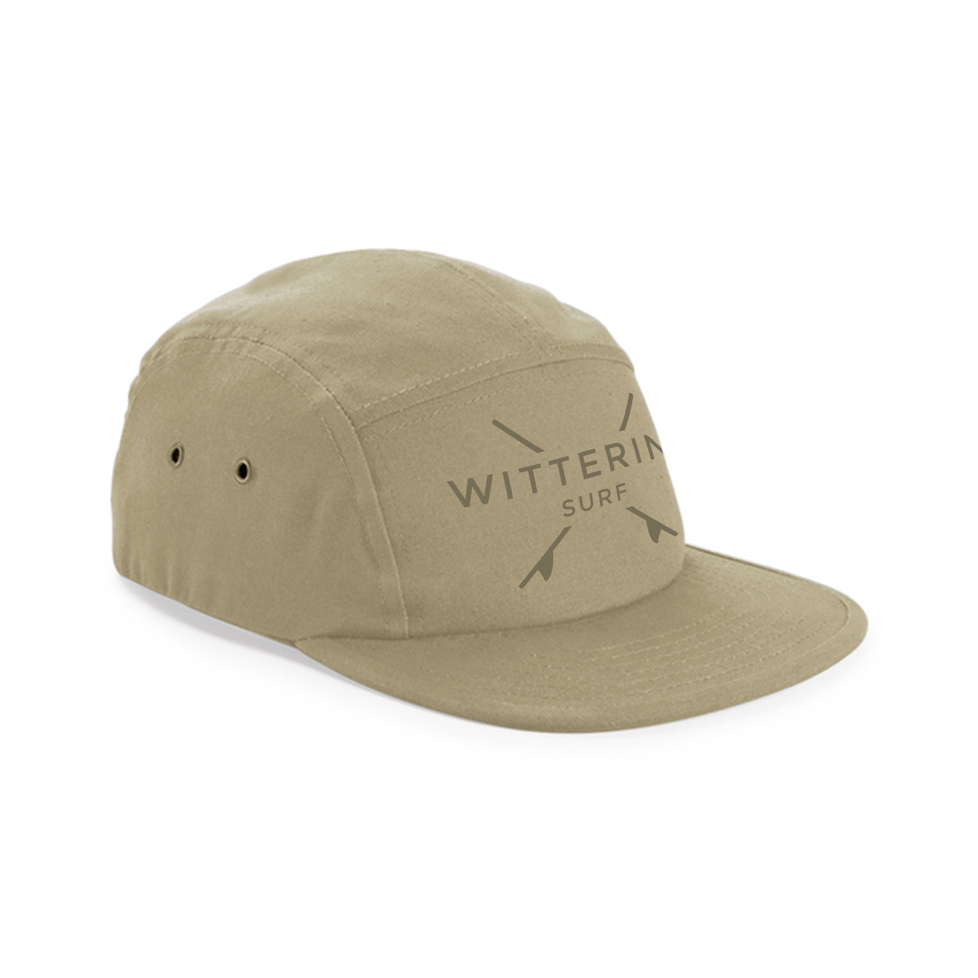 EMBROIDERED COTTON CANVAS 5 PANEL CAP - 3 COLOURS