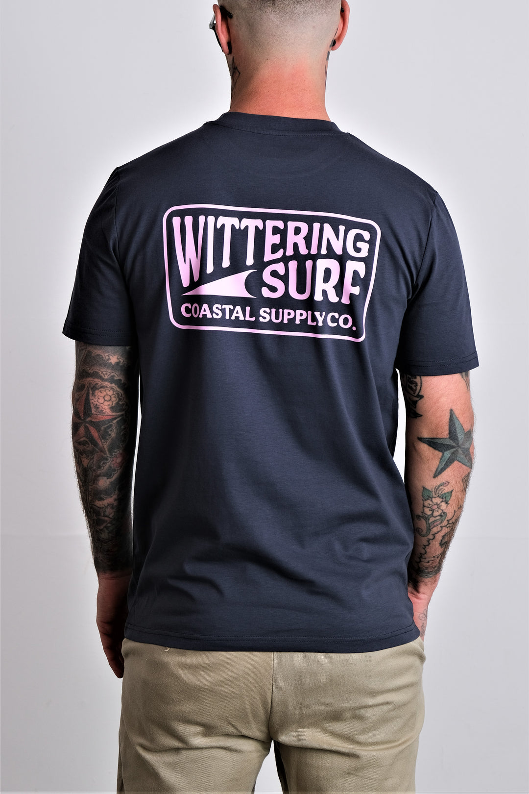 WITTERING SURF COASTAL SUPPLY CO.-  MENS T-SHIRT - INK GREY - Wittering Surf Shop