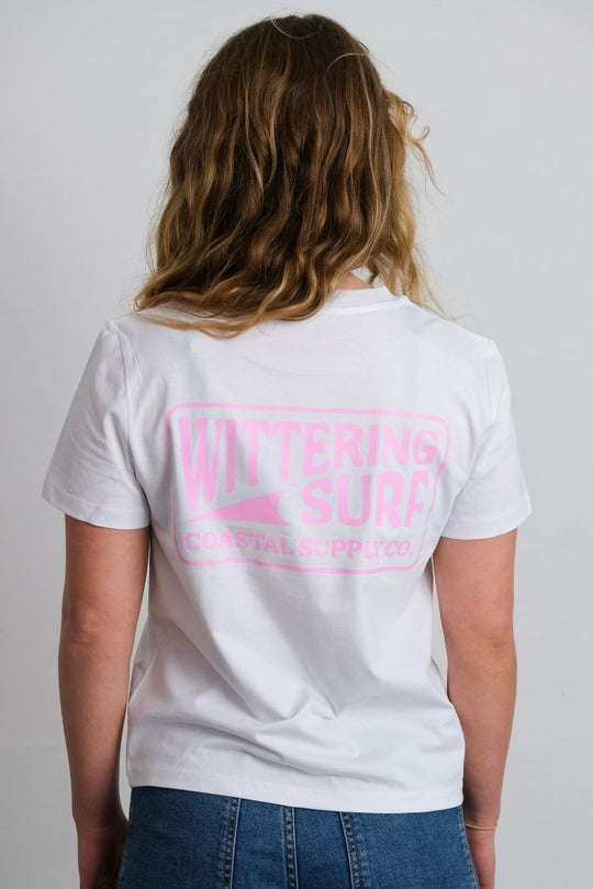 WITTERING SURF COASTAL SUPPLY CO.- LADIES T-SHIRT - WHITE - Wittering Surf Shop