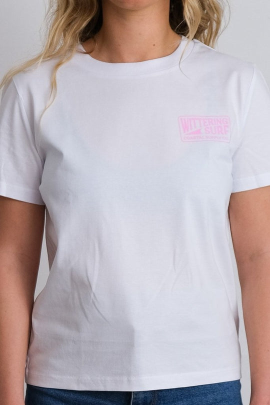WITTERING SURF COASTAL SUPPLY CO.- LADIES T-SHIRT - WHITE - Wittering Surf Shop