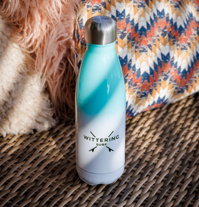 STAINLESS STEEL WATER BOTTLE - Mint Green/White/Stainless Steel/Hot Pink/Aqua Fusion
