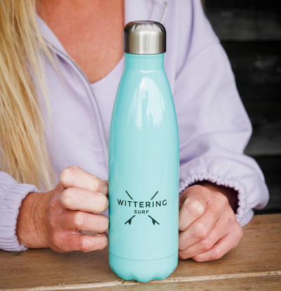 STAINLESS STEEL WATER BOTTLE - Mint Green/White/Stainless Steel/Hot Pink/Aqua Fusion
