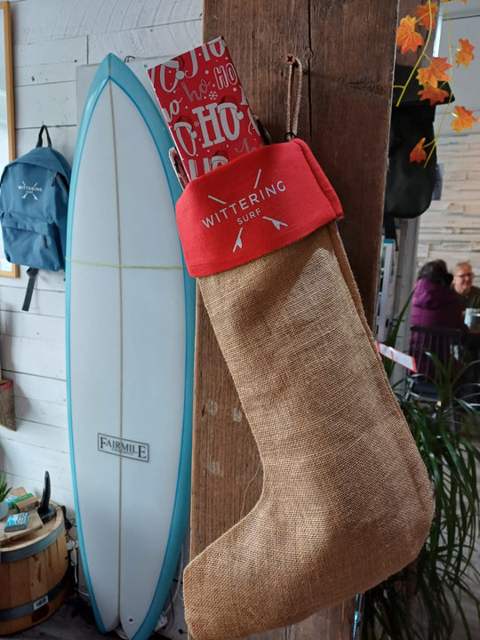 CHRISTMAS COTTON JUTE STOCKINGS - 2 COLOURS - Wittering Surf Shop