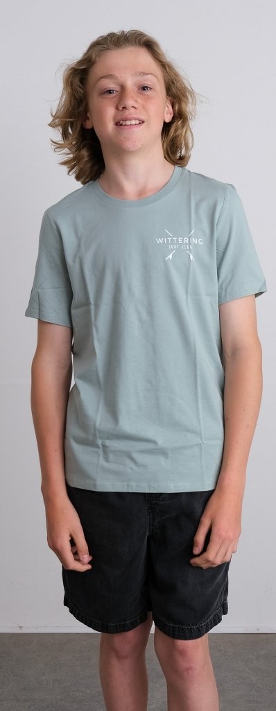 KIDS EVERYDAY SURF CLUB T-SHIRT- JADE GREEN - Wittering Surf Shop