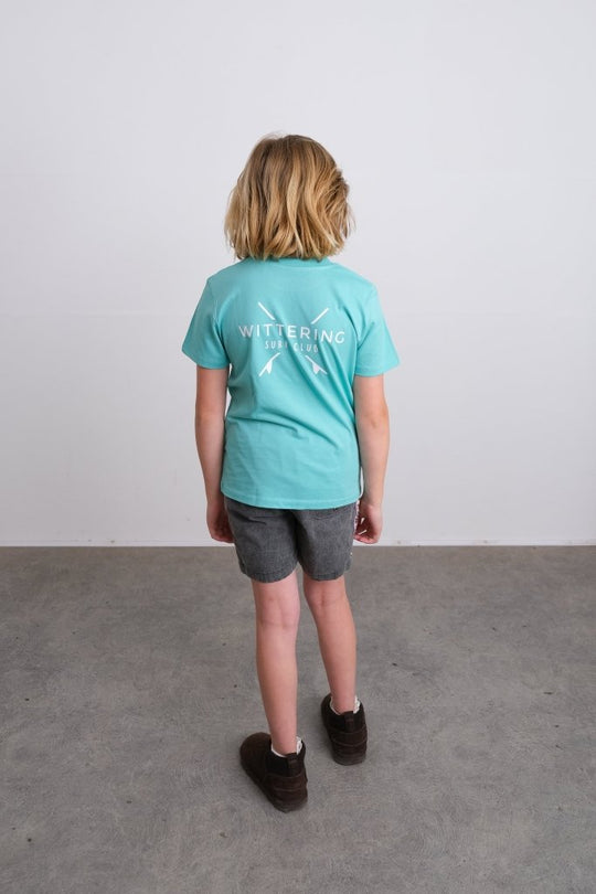 KIDS EVERYDAY SURF CLUB T-SHIRT - OCEAN GREEN - Wittering Surf Shop