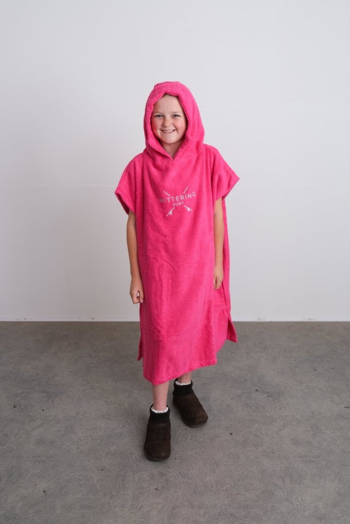 WITTERING SURF HOODED CHANGE ROBE - HOT PINK - 3 SIZES - Wittering Surf Shop