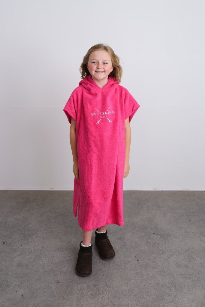 WITTERING SURF HOODED CHANGE ROBE - HOT PINK - 3 SIZES - Wittering Surf Shop