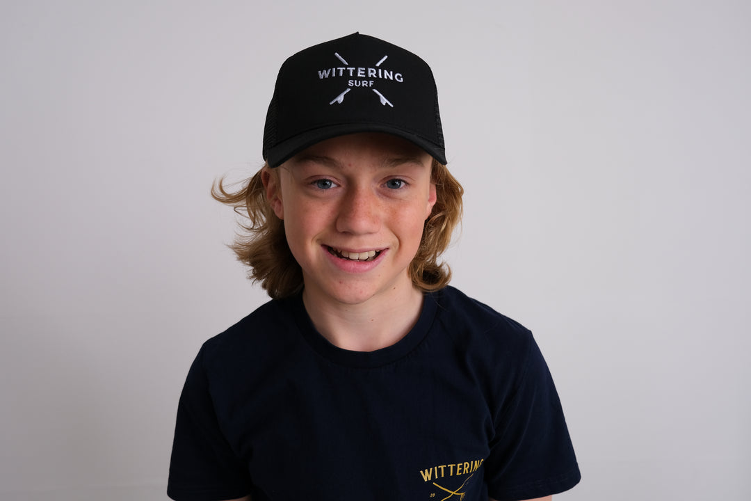 KIDS EMBROIDERED SNAPBACK TRUCKER CAP - 4 COLOURS