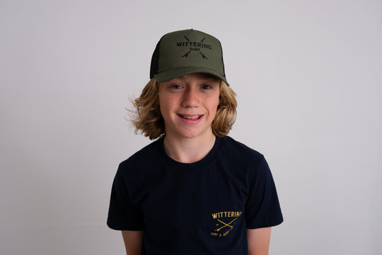 KIDS EMBROIDERED SNAPBACK TRUCKER CAP - 4 COLOURS