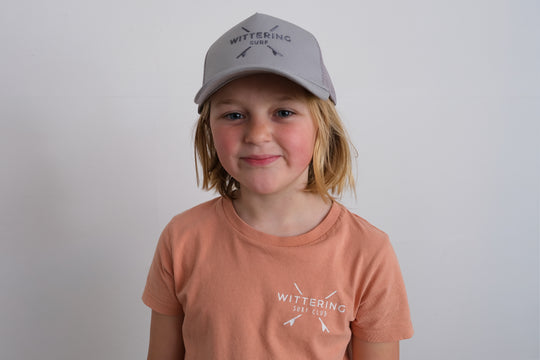 KIDS EMBROIDERED SNAPBACK TRUCKER CAP - 4 COLOURS