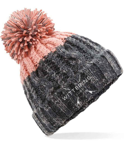 EMBROIDERED CABLE KNIT BEANIE - 4 COLOURS