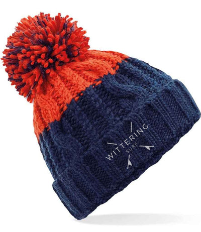 EMBROIDERED CABLE KNIT BEANIE - 6 COLOURS