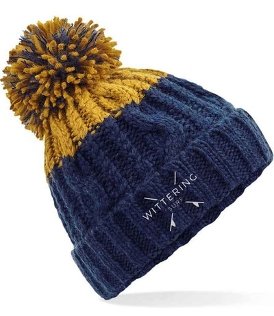 EMBROIDERED CABLE KNIT BEANIE - 4 COLOURS