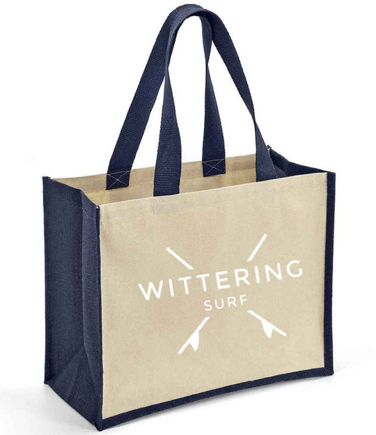 COTTON JUTE BAG WITTERING SURF - 5 COLOURS - Wittering Surf Shop