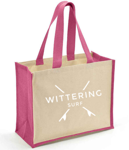 COTTON JUTE BAG WITTERING SURF - 5 COLOURS - Wittering Surf Shop