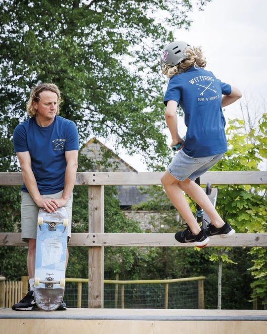 KIDS SURF SUPPLY CO. T-SHIRT - PEACOCK BLUE - Wittering Surf Shop