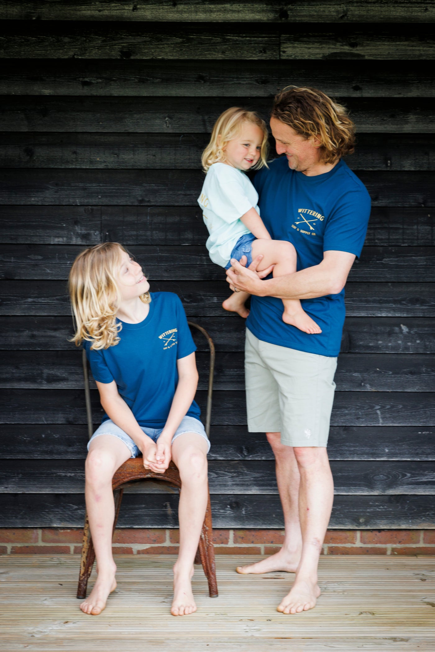 WITTERING SURF SUPPLY CO. -  MENS T-SHIRT PEACOCK BLUE
