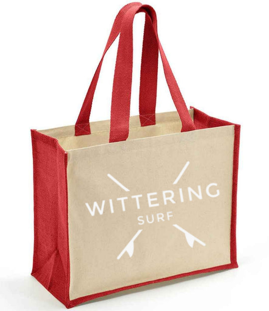 COTTON JUTE BAG WITTERING SURF - 5 COLOURS - Wittering Surf Shop