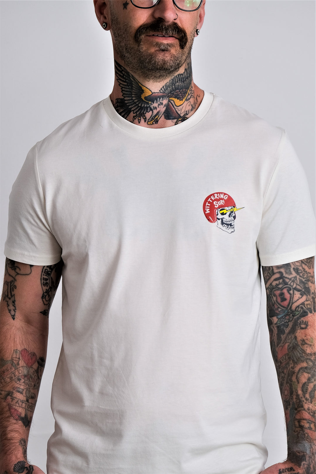 RIDE WITH ME -  MENS T-SHIRT - BONE - Wittering Surf Shop