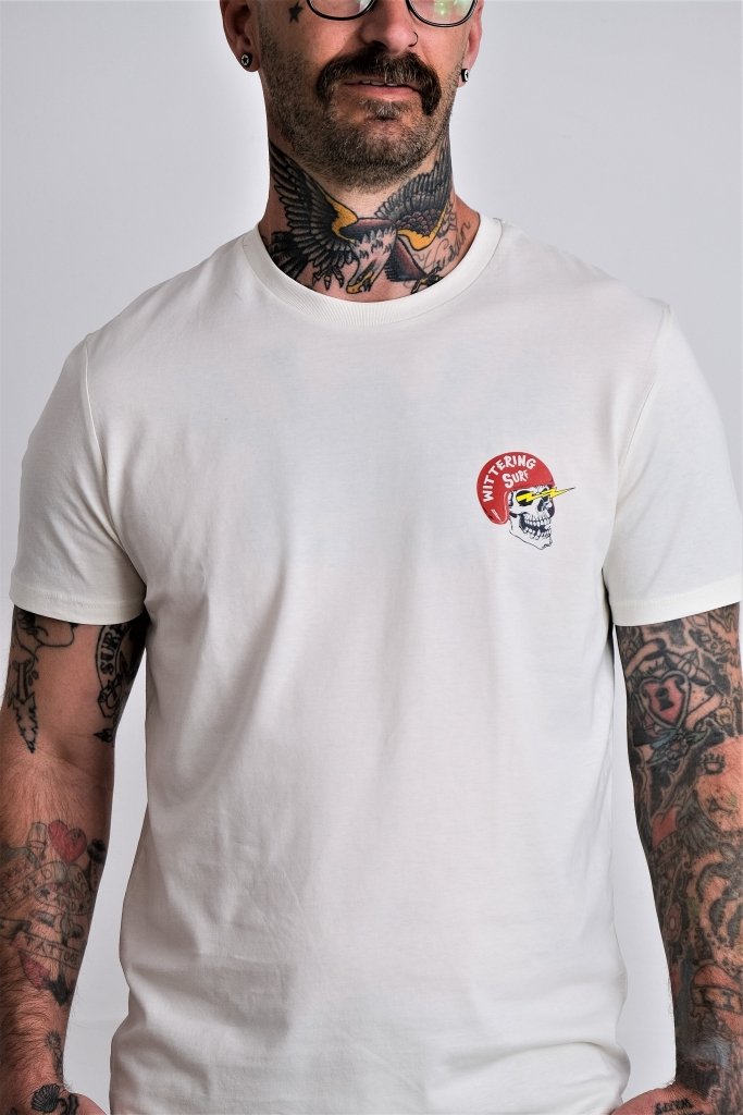 RIDE WITH ME - MENS T-SHIRT - BONE - Wittering Surf Shop