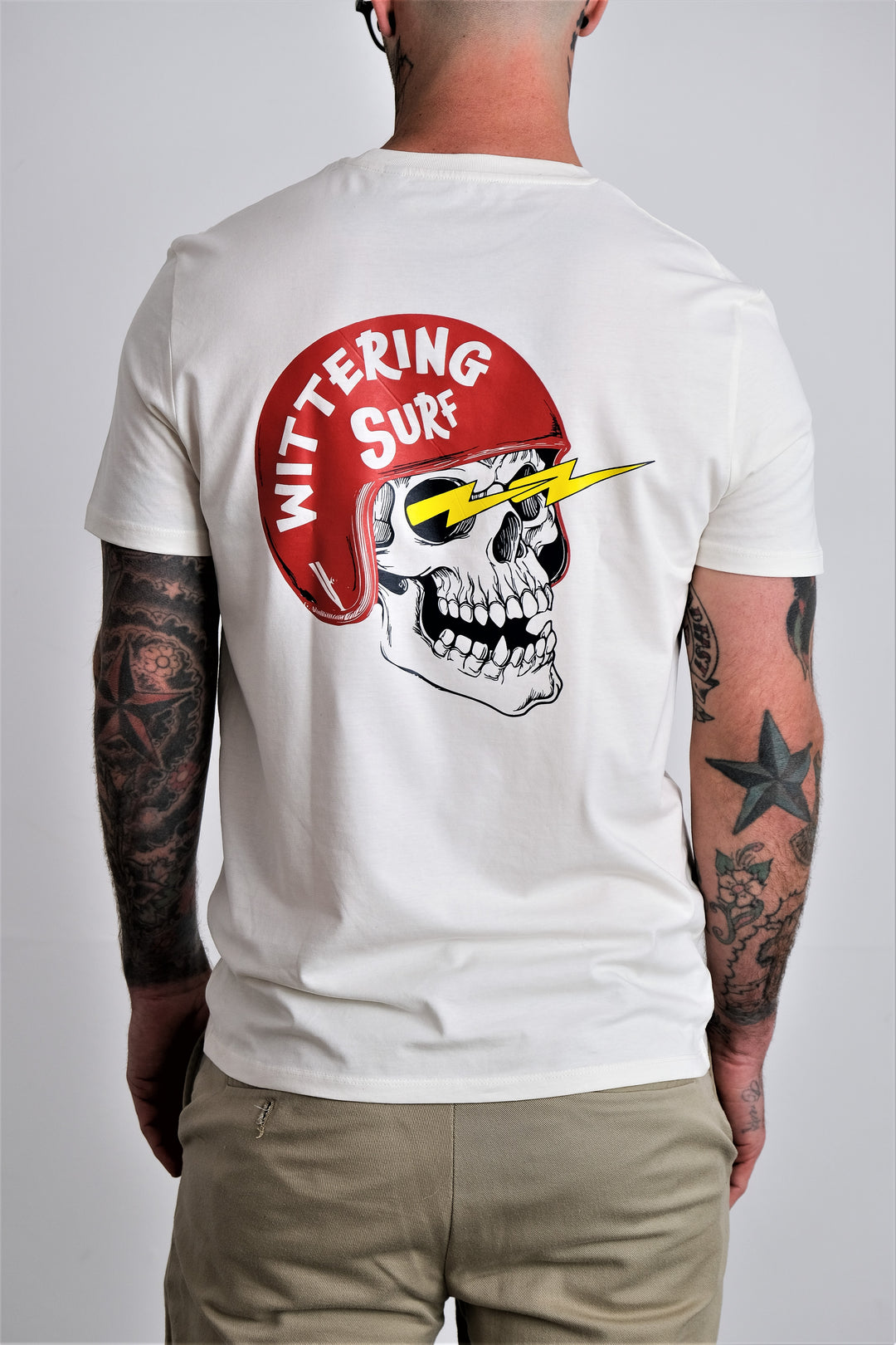 RIDE WITH ME -  MENS T-SHIRT - BONE - Wittering Surf Shop