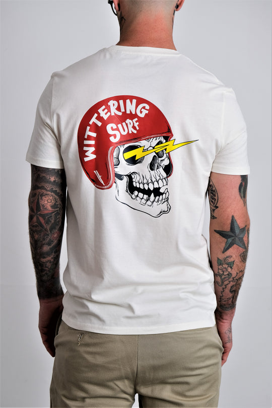 RIDE WITH ME -  MENS T-SHIRT - BONE - Wittering Surf Shop