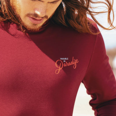 TROUBLE IN PARADISE SNAPPER CREW - BURGUNDY