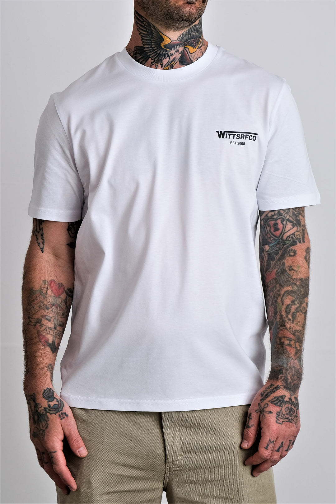 WITTSRFCO EST 2005 -  MENS T-SHIRT - WHITE - Wittering Surf Shop