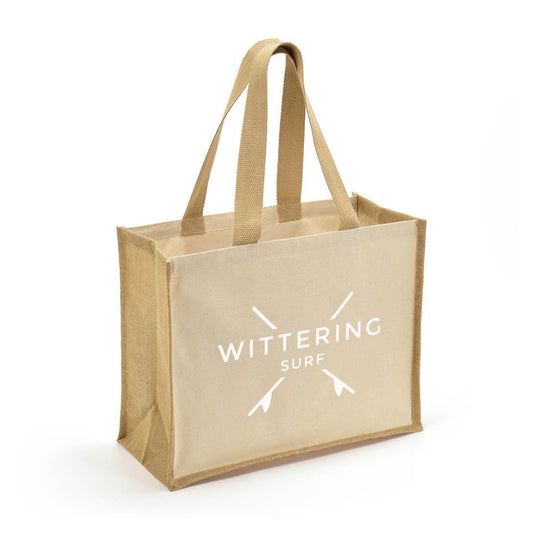 COTTON JUTE BAG WITTERING SURF - 5 COLOURS - Wittering Surf Shop