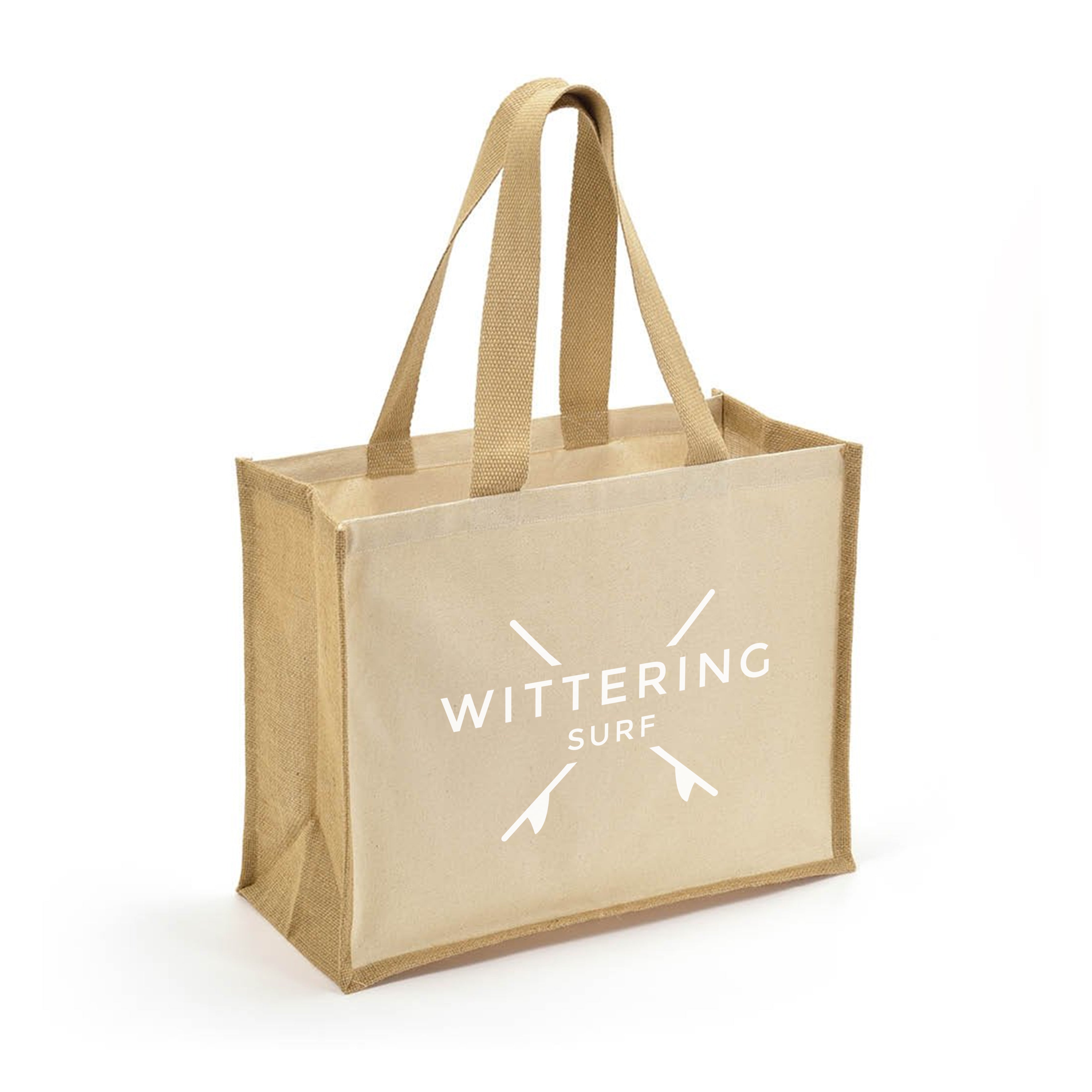 COTTON JUTE BAG WITTERING SURF - 5 COLOURS - Wittering Surf Shop