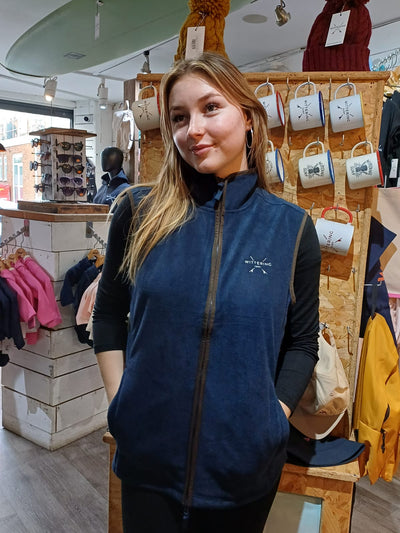 CAPBRETON FLEECE GILET - NAVY/BROWN