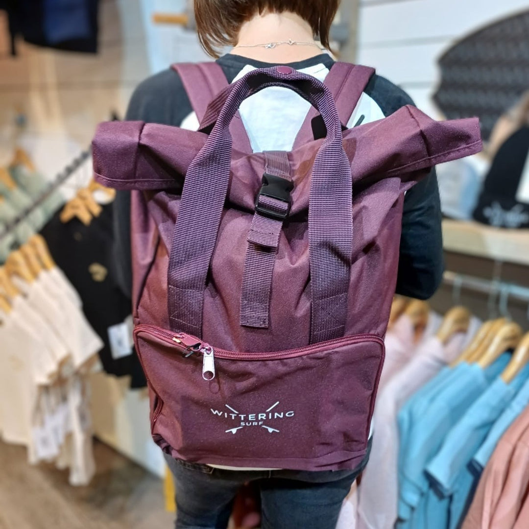 ROLL TOP BACKPACK - BURGUNDY - Wittering Surf Shop