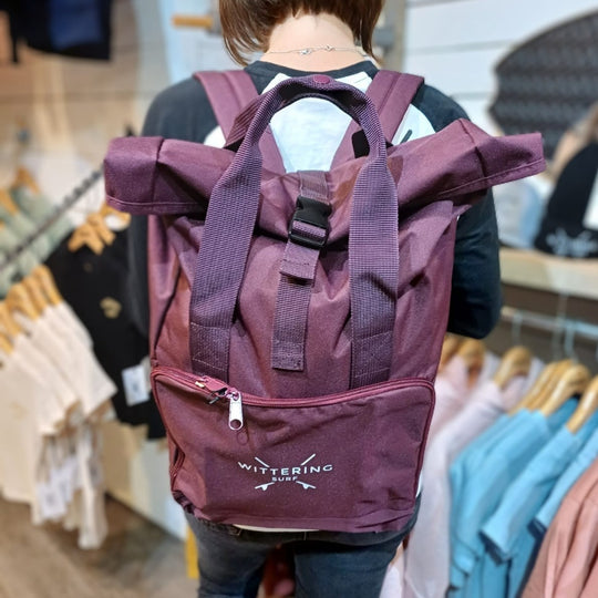 ROLL TOP BACKPACK - BURGUNDY - Wittering Surf Shop