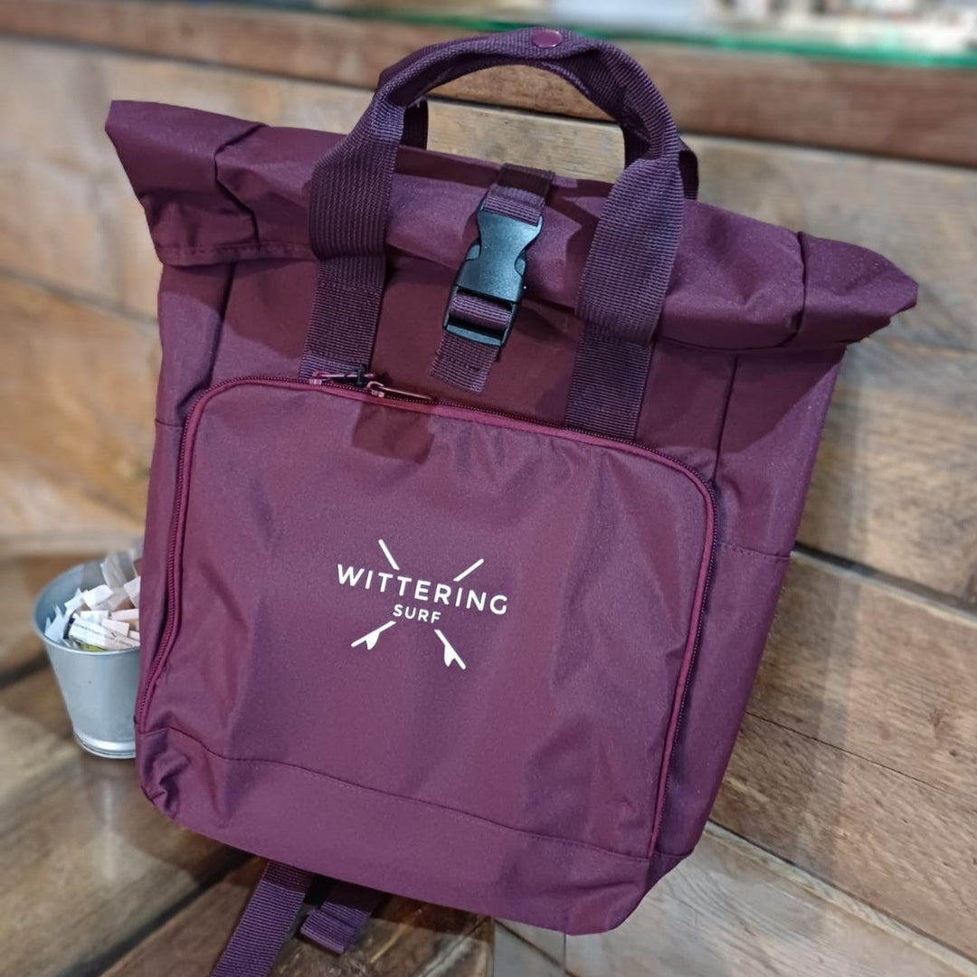 ROLL TOP BACKPACK - BURGUNDY - Wittering Surf Shop