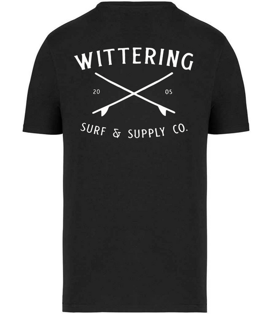 WITTERING SURF SUPPLY CO. -  MENS T-SHIRT BLACK - Wittering Surf Shop
