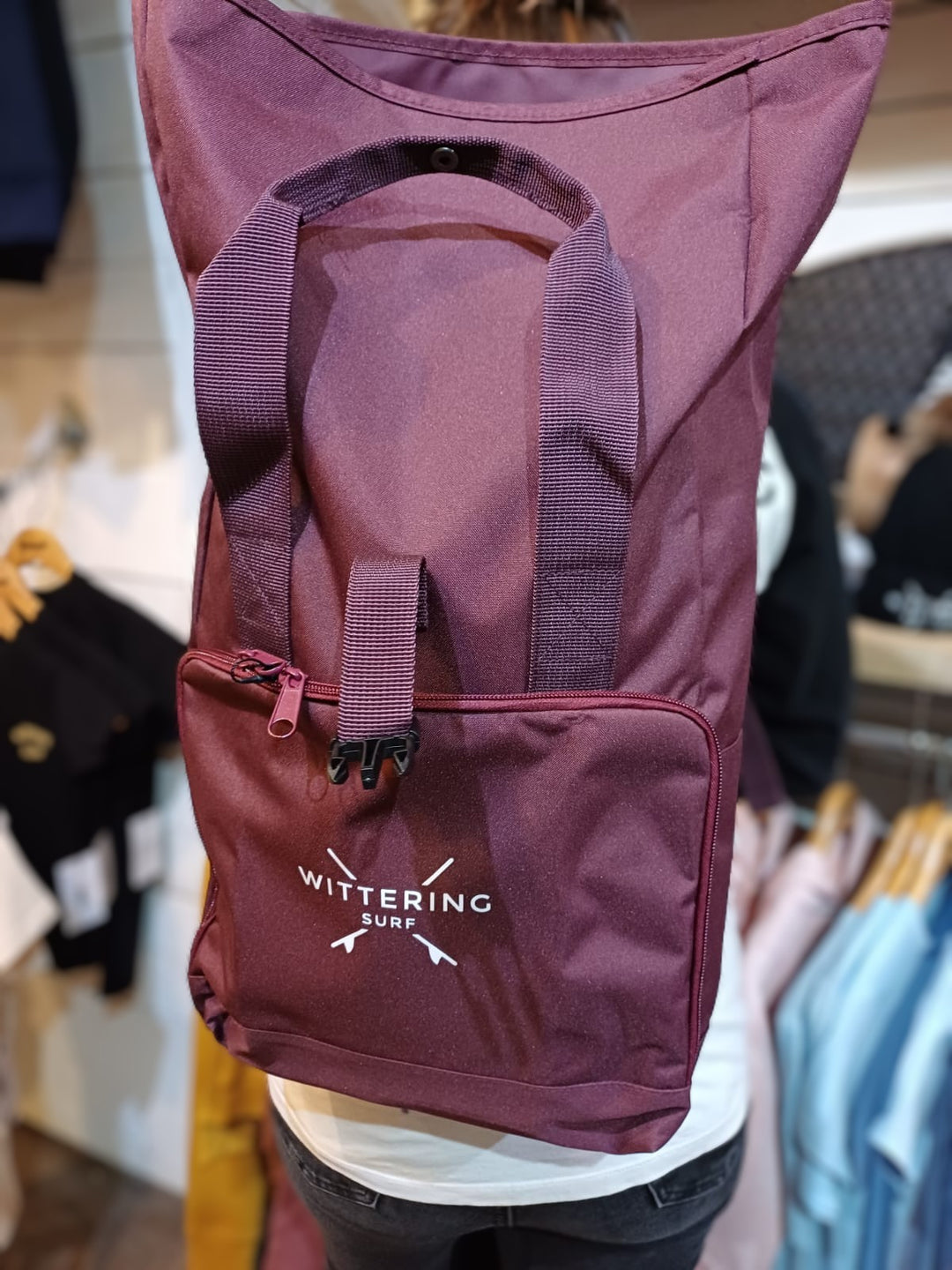 ROLL TOP BACKPACK - BURGUNDY - Wittering Surf Shop